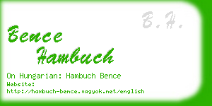 bence hambuch business card